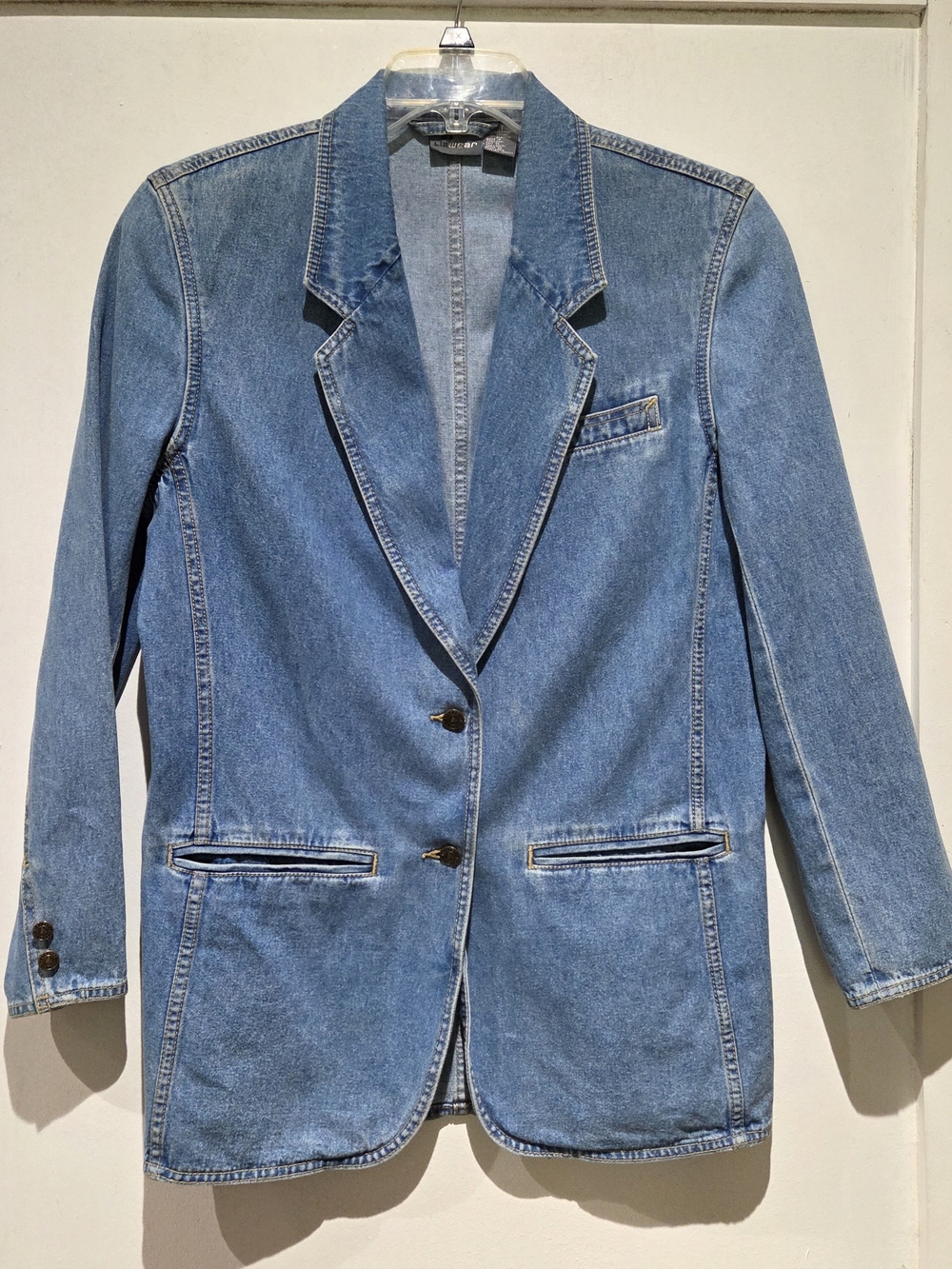 Vintage Y2K Blue Denim Blazer Jacket - Women